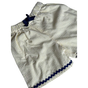 Kids Handmade Yellow Striped and Navy Blue Shorts - photos for sizing
